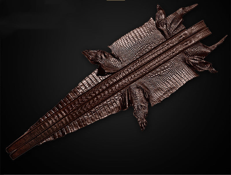 Marcantonio Crocodile Pattern Leather Belt for Men