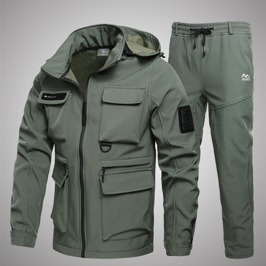 Severino jacket and pants set, Sage Green, three-quarter view