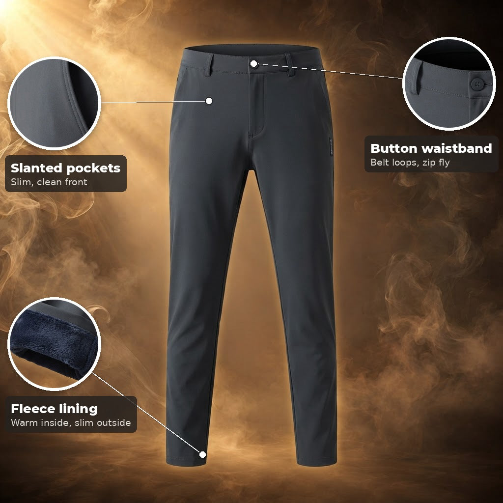 Nazareno pants key features with close-up details