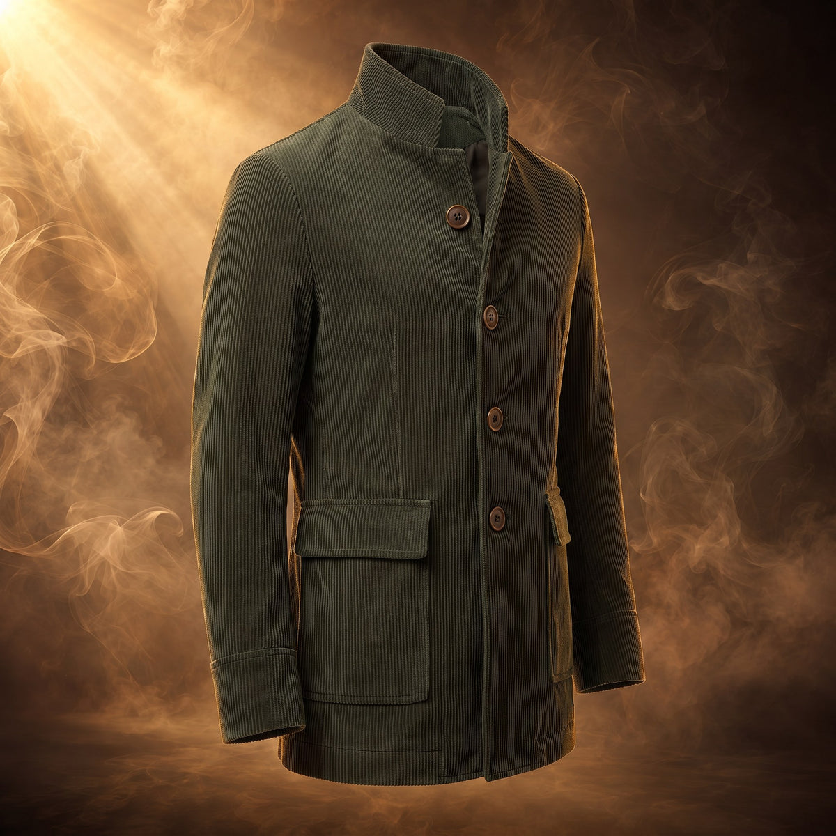 Maurizio corduroy jacket, Olive Green, three-quarter view