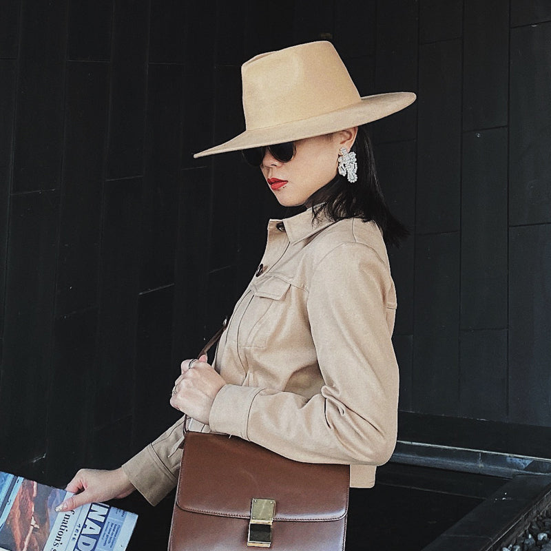 Battista Wool Wide Brim Fedora for Men and Women