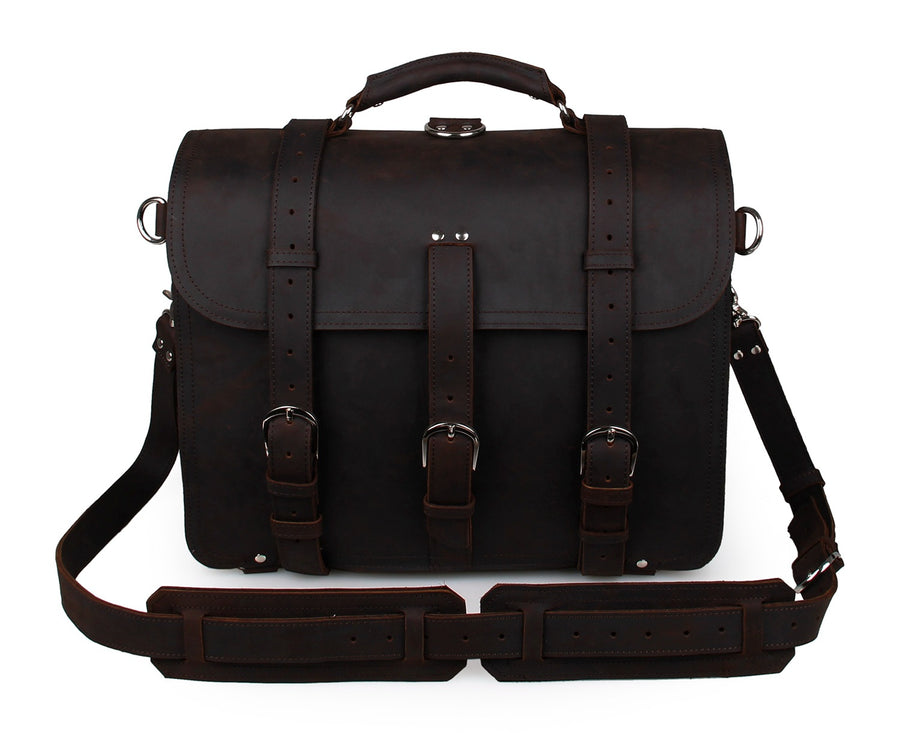 Nazario Leather Messenger Briefcase Bag for Men