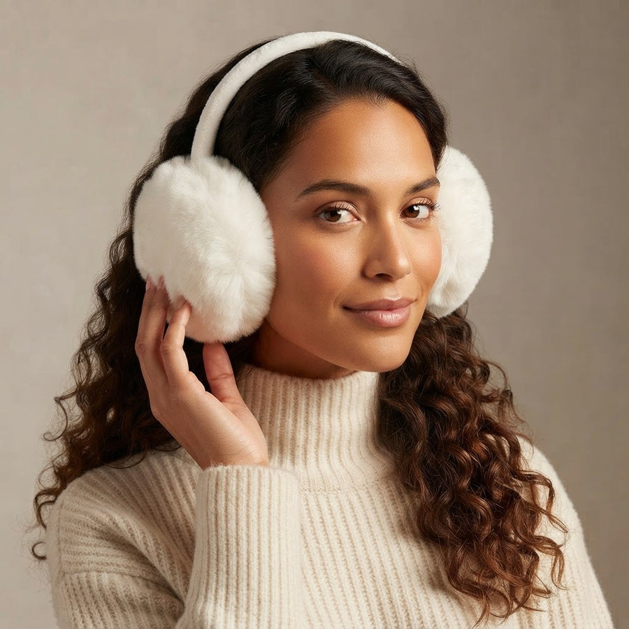 Fiorenza Foldable Plush Earmuffs for Women and Men