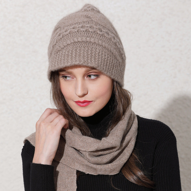 Clelia Cashmere Hand Knit Brimmed Beanie for Women