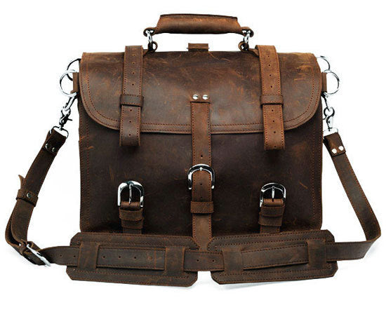 Nazario Leather Messenger Briefcase Bag for Men