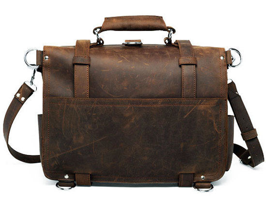 Nazario Leather Messenger Briefcase Bag for Men