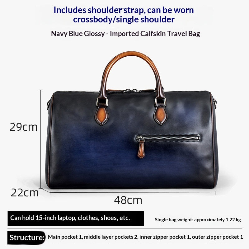 Oreste Leather Weekender Travel Bag for Men