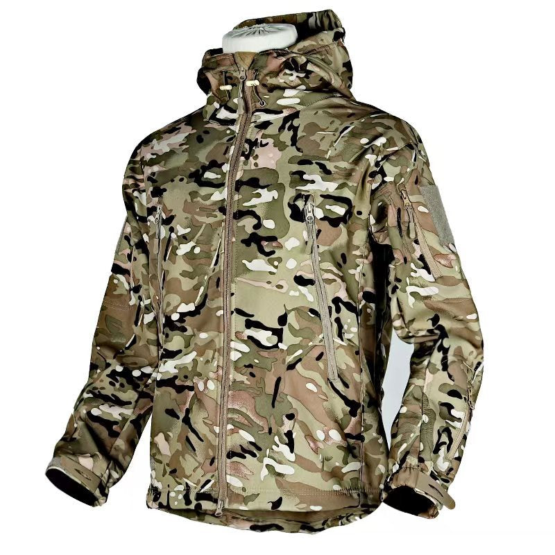 Vasco soft shell jacket, Khaki Camo, three-quarter view