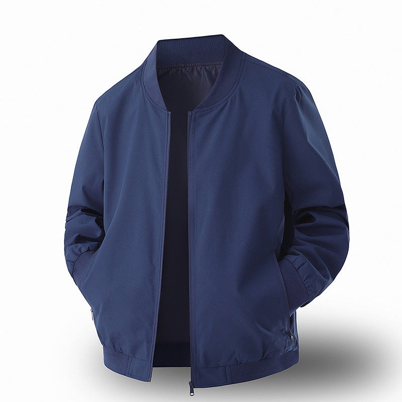 Ugo bomber jacket, Navy Blue Baseball Collar, front