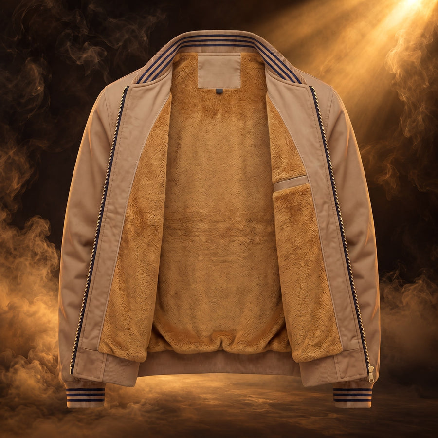 Fausto Fleece Lined Cotton Bomber Jacket for Men