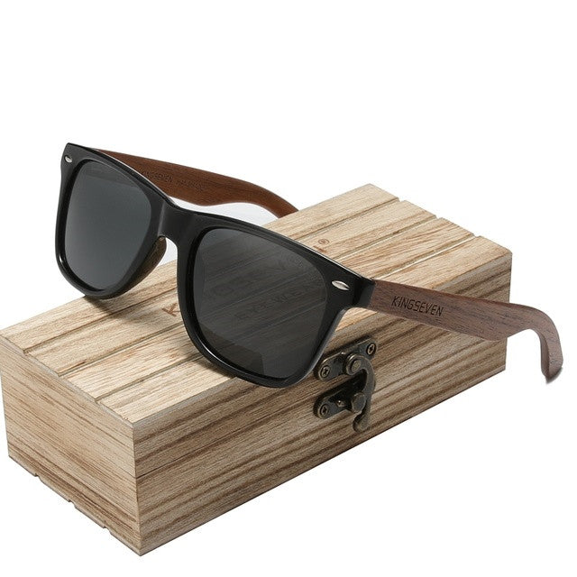 Gregorio Wood Temple Sunglasses with Wood Box for Men