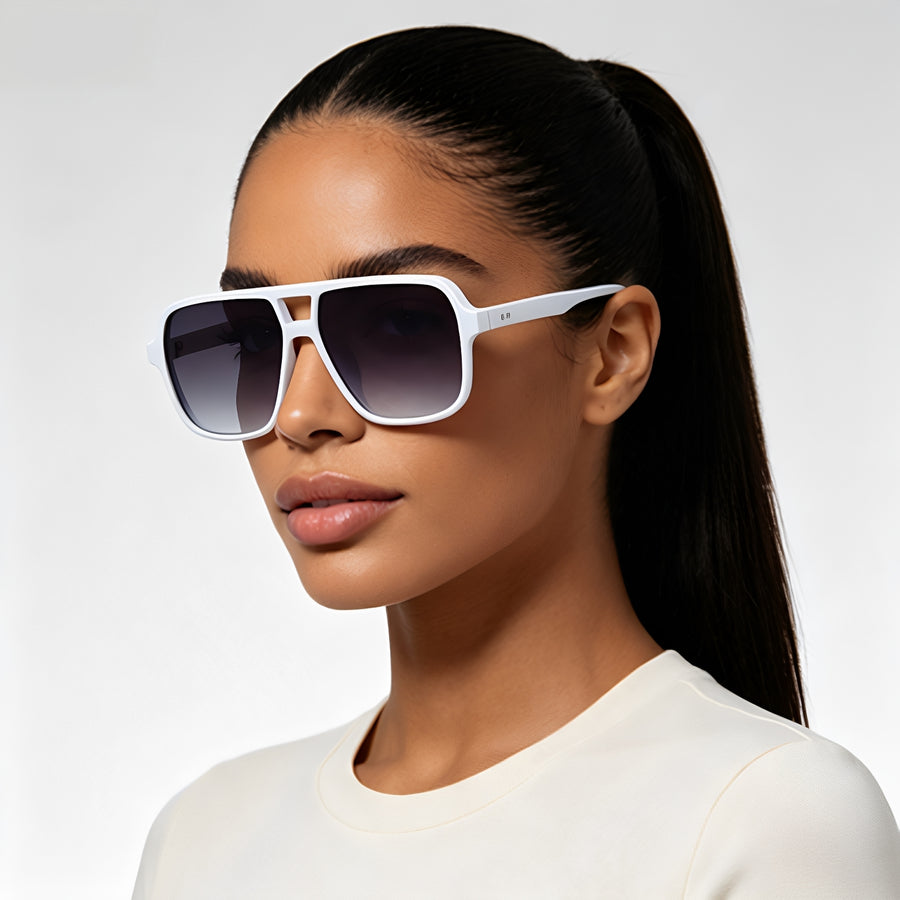Dionisio Double Bridge Square Aviator Sunglasses for Men and Women