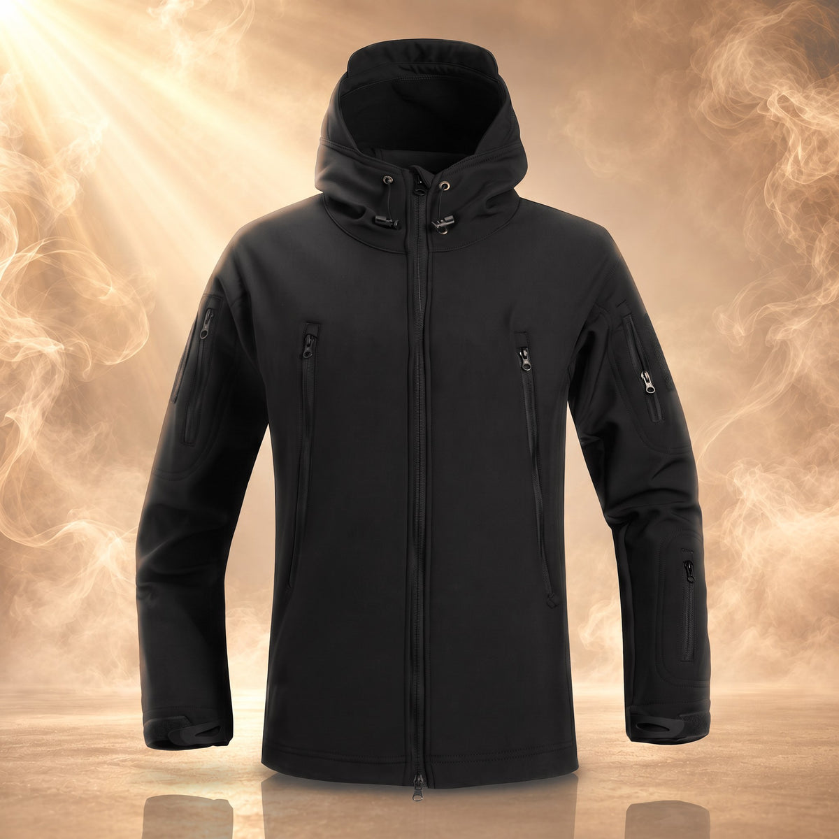 Vasco soft shell jacket, Black, front view