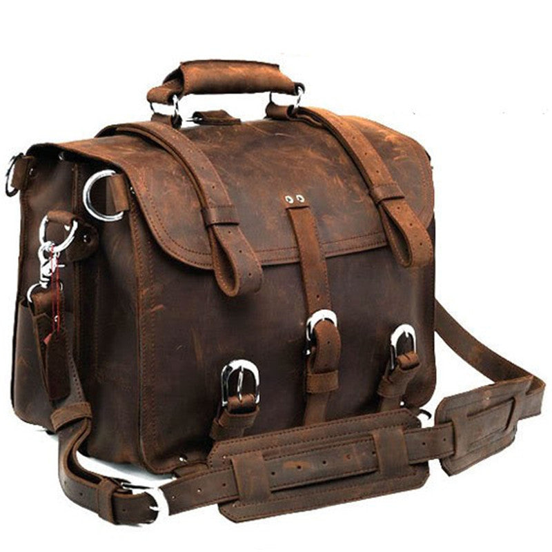 Ulisse Leather Travel Messenger Bag for Men