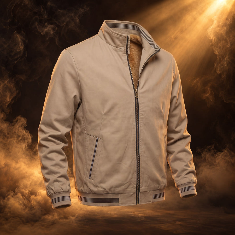 Fausto Fleece Lined Cotton Bomber Jacket for Men