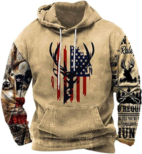 Pascal Western Aztec Graphic Pullover Hoodie for Men