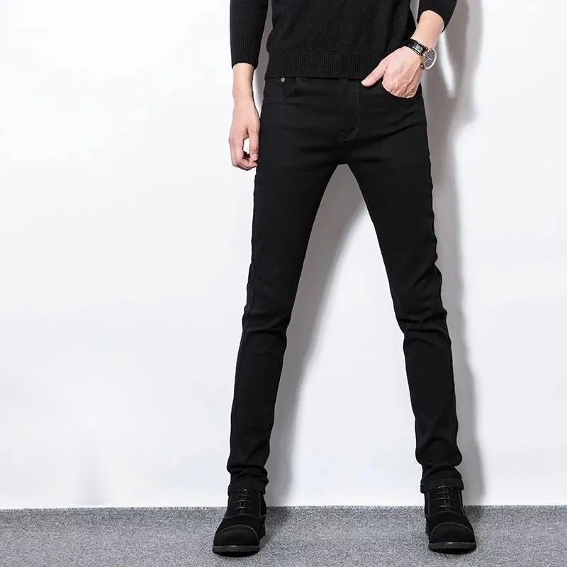 Valentino Fleece Lined Straight Leg Jeans for Men - Black Unlined