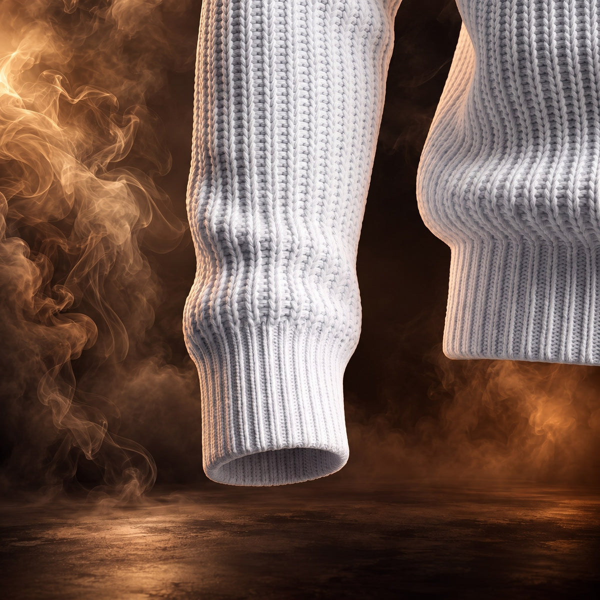 Pietro turtleneck sweater, White, ribbed cuff close-up