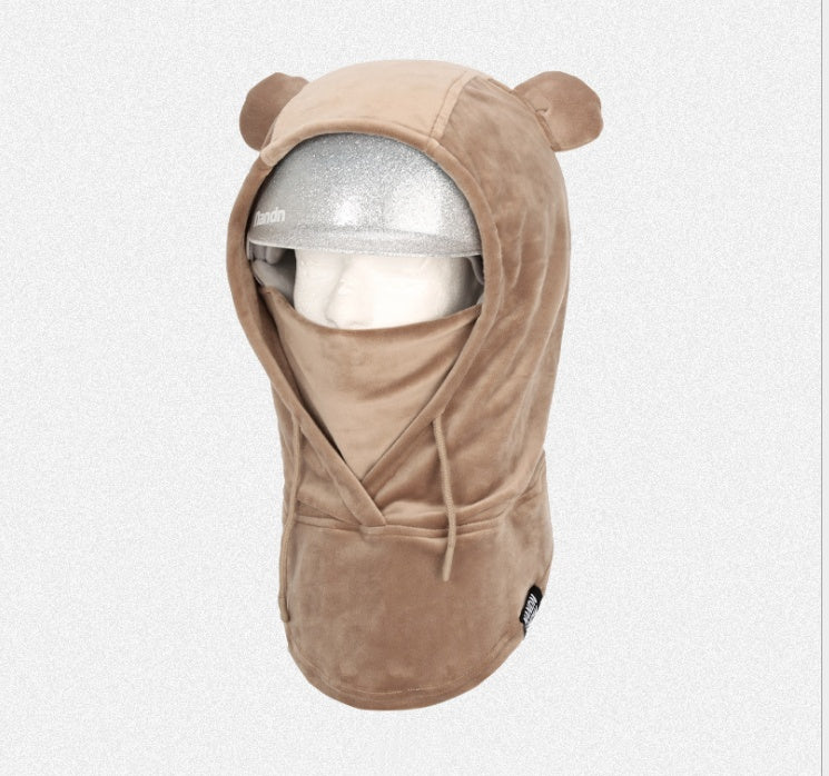 Gualtiero Plush Balaclava Hood with Ears for Women and Men