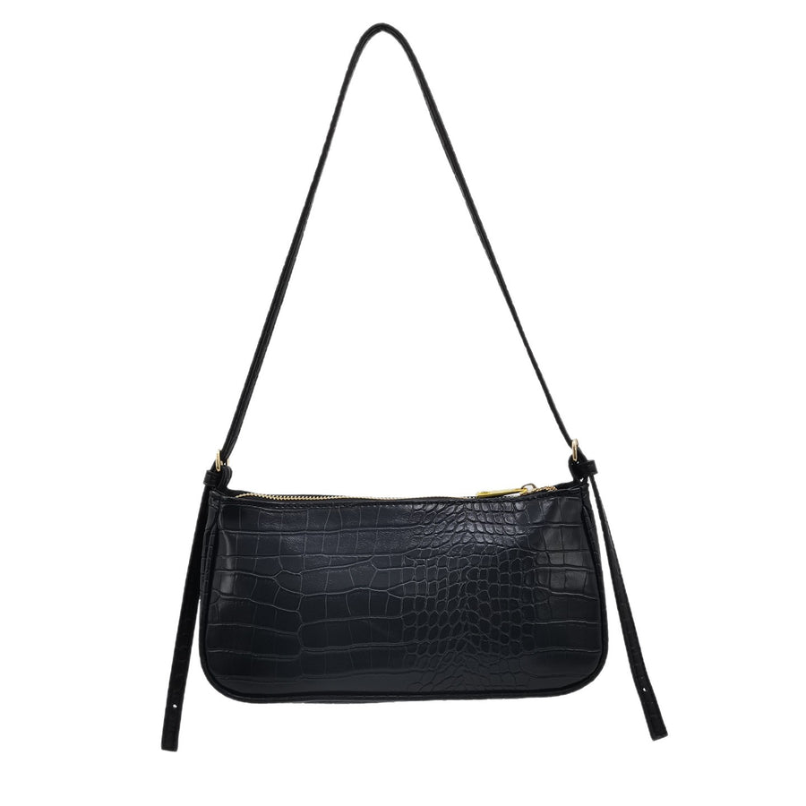 Emanuela Croc Embossed Baguette Shoulder Bag for Women