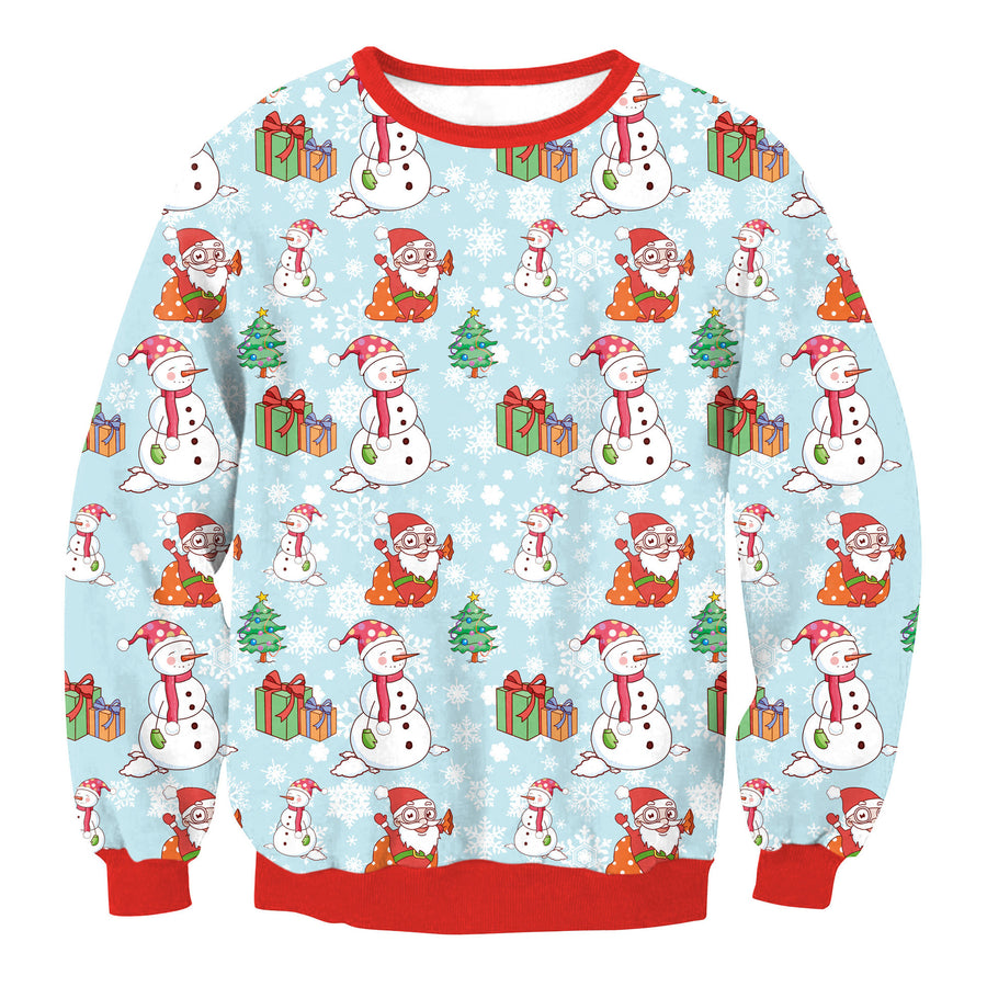 Light Blue Snowman Print