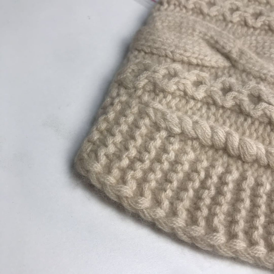Clelia Cashmere Hand Knit Brimmed Beanie for Women