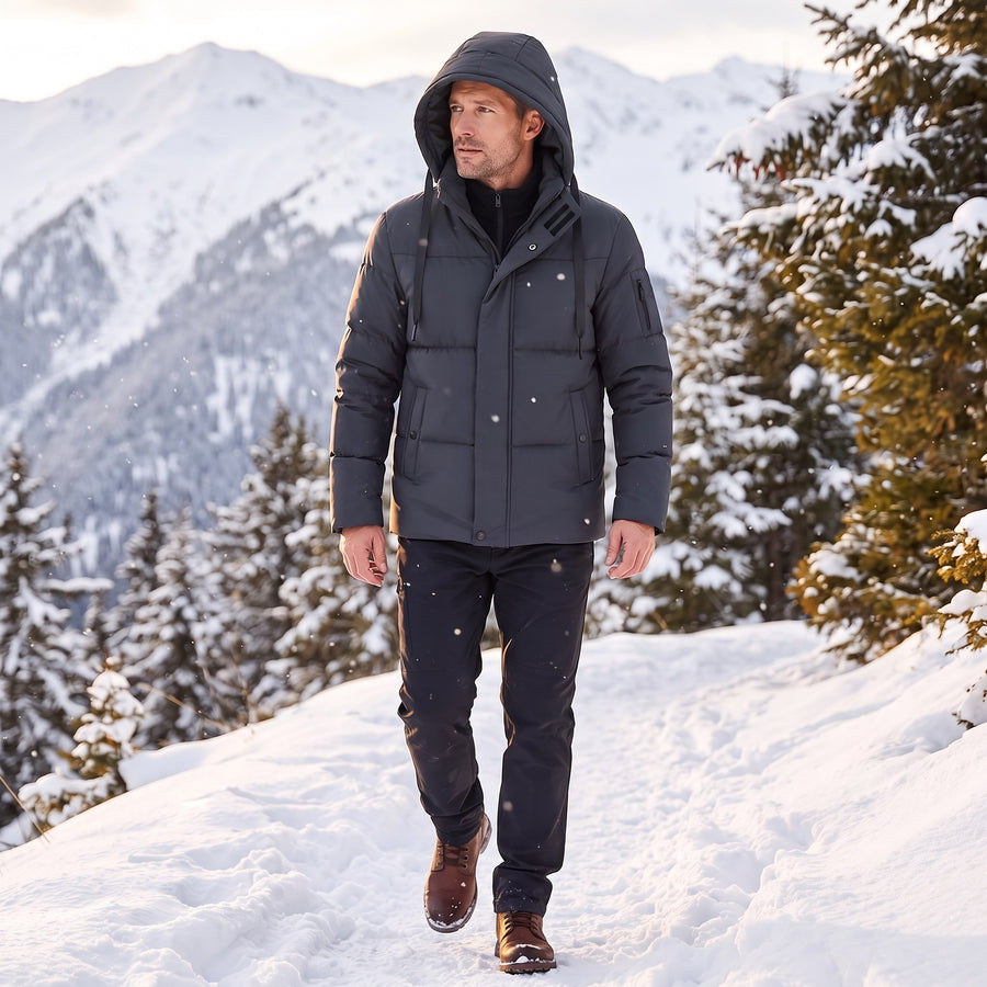 Nestor Hooded Quilted Puffer Jacket for Men