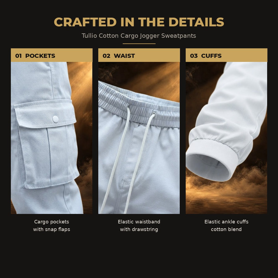Tullio Cotton Cargo Jogger Sweatpants for Men