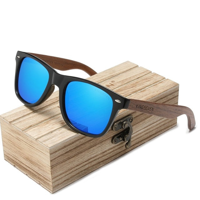 Gregorio Wood Temple Sunglasses with Wood Box for Men