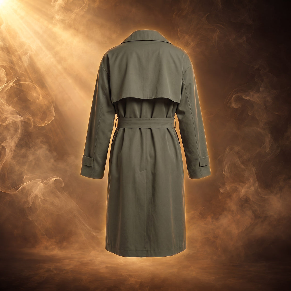Lorenzo trench coat, Army Green, back view