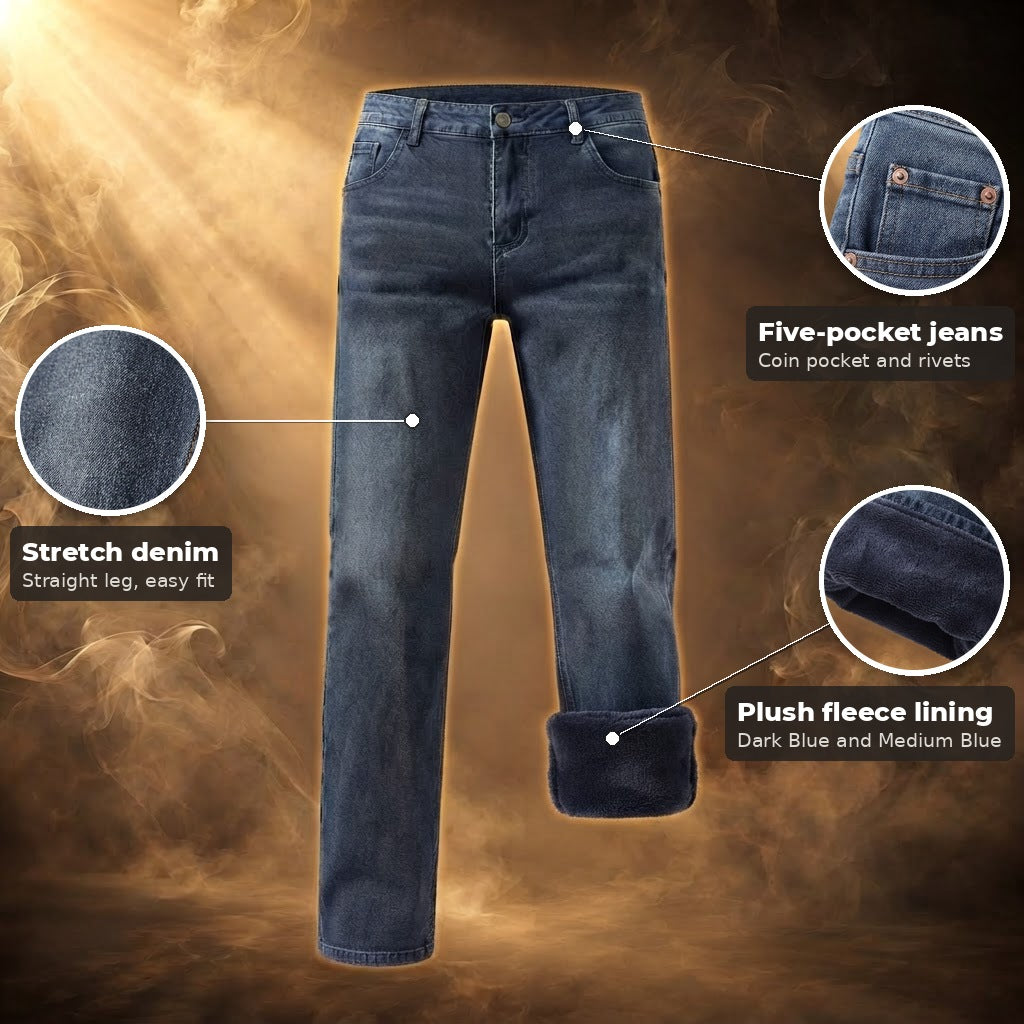 Leone jeans key features with close-up details