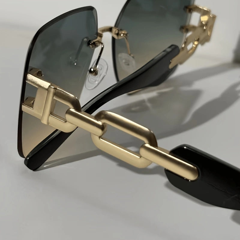Gilda Rimless Square Chain Link Sunglasses for Women