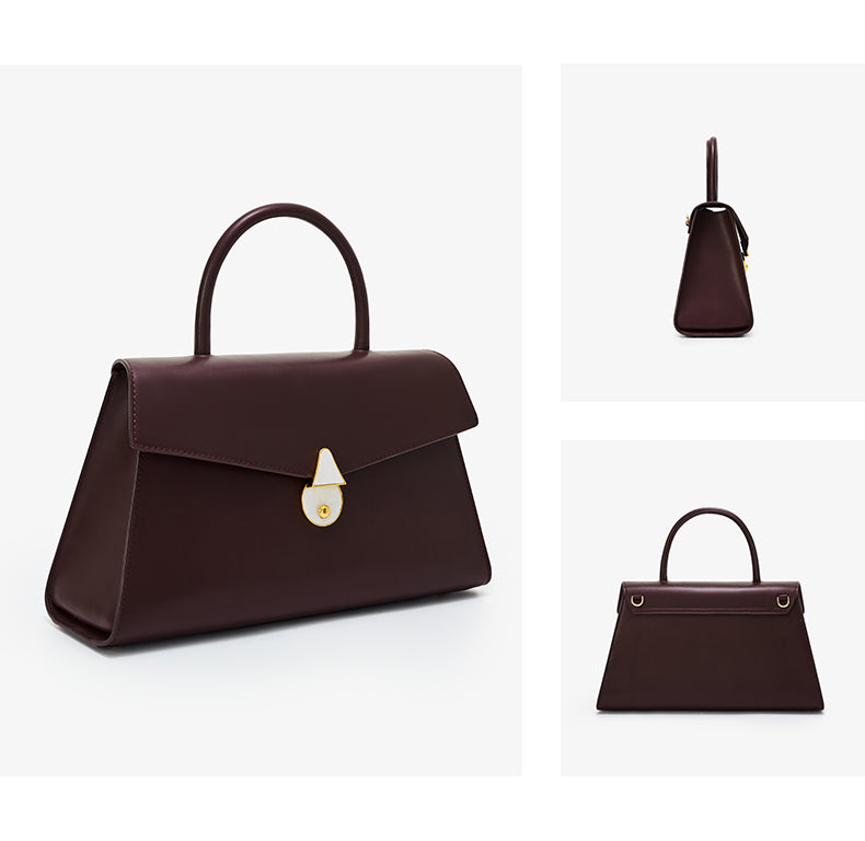 Adelina Leather Top Handle Satchel Bag for Women