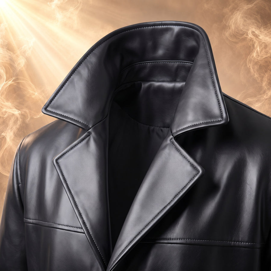 Fernando Full-Length Leather Trench Coat for Men