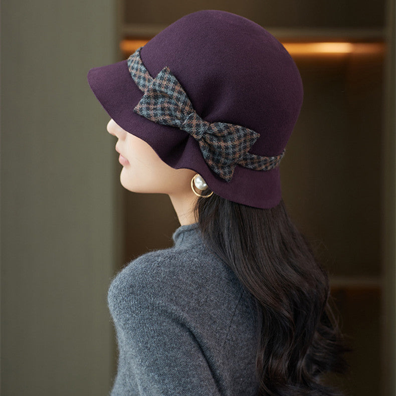 Patrizia Wool Felt Cloche Hat with Bow for Women