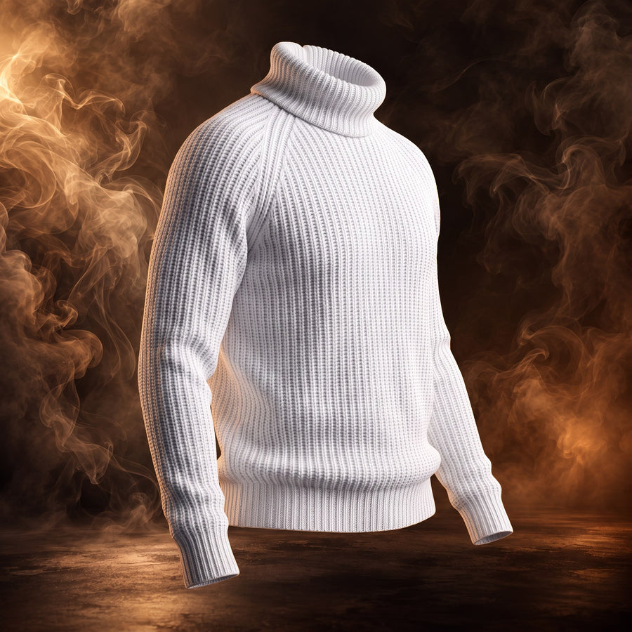 Pietro Chunky Ribbed Turtleneck Sweater for Men