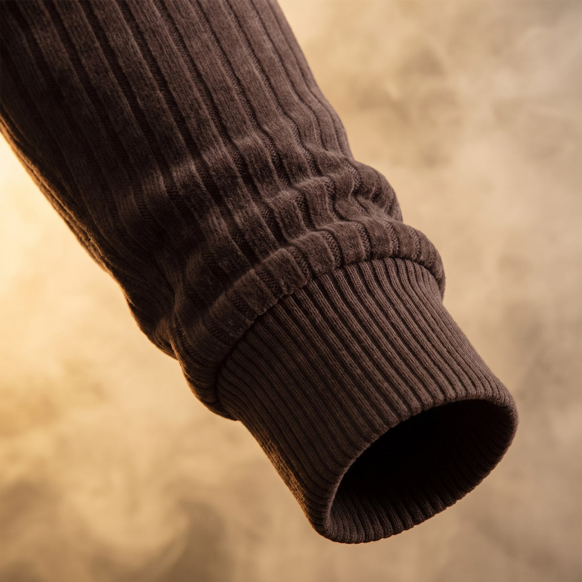 Ezio sweatshirt, Brown, ribbed cuff close-up