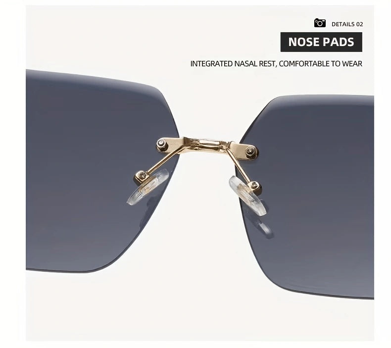 Gilda Rimless Square Chain Link Sunglasses for Women