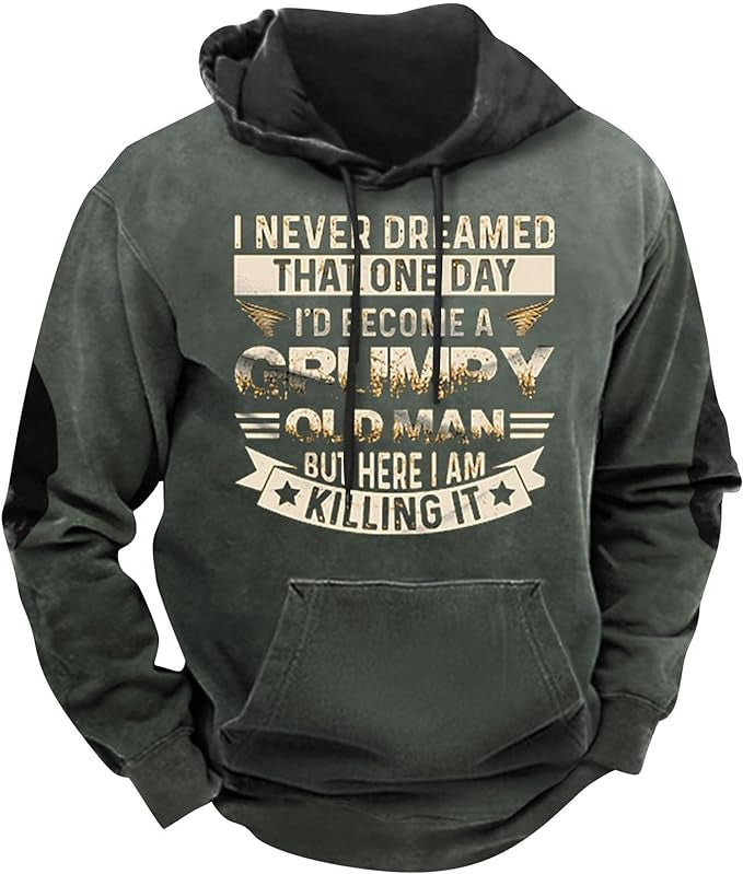 Pascal hoodie, Charcoal Grumpy Old Man, front