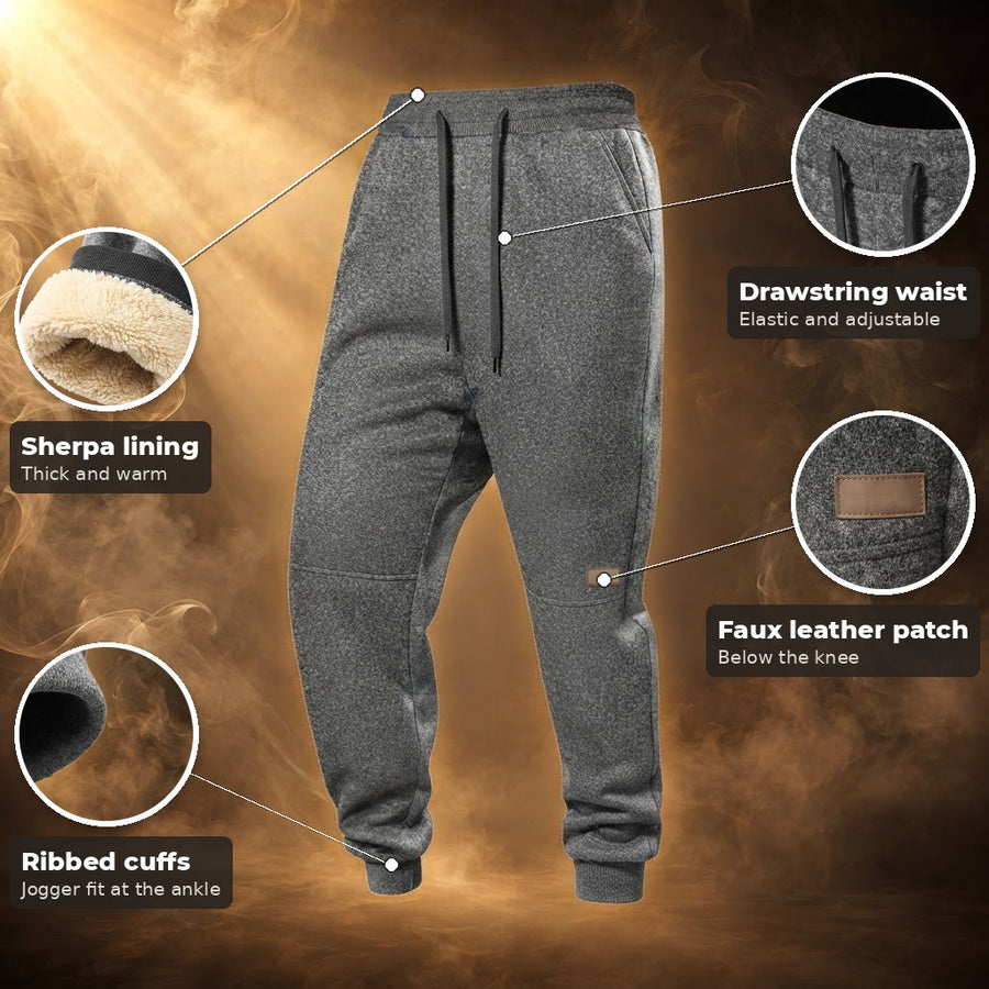 Manfredi Wool Fleece Lined Jogger Sweatpants for Men