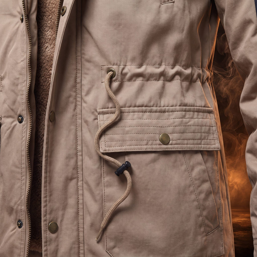 Jasper Fleece-Lined Fur Hood Parka for Men