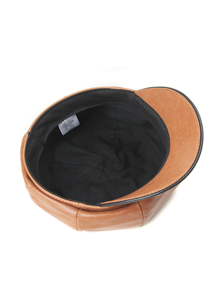 Aldo Leather Newsboy Cap for Men and Women