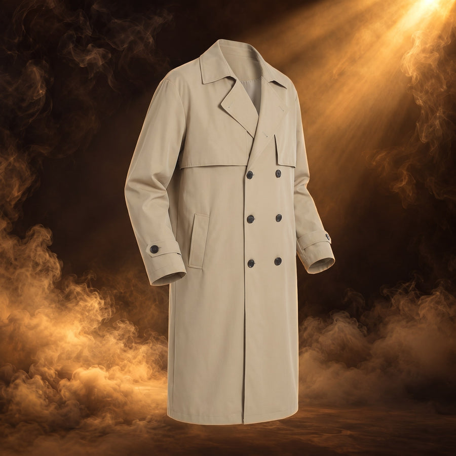 Filippo Relaxed Double-Breasted Trench Coat for Men