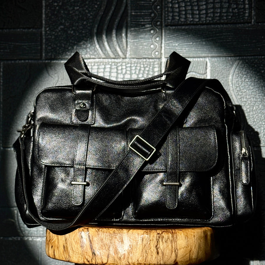 Tancredi Leather Travel Tote Bag for Men
