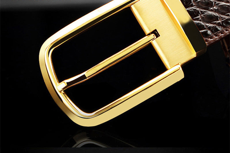 Marcantonio Crocodile Pattern Leather Belt for Men