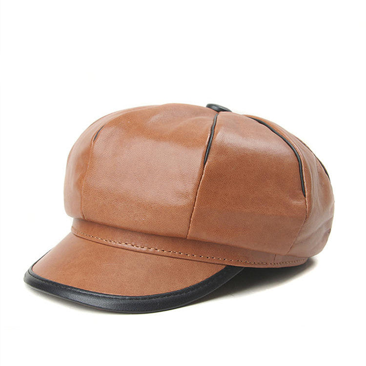 Aldo Leather Newsboy Cap for Men and Women