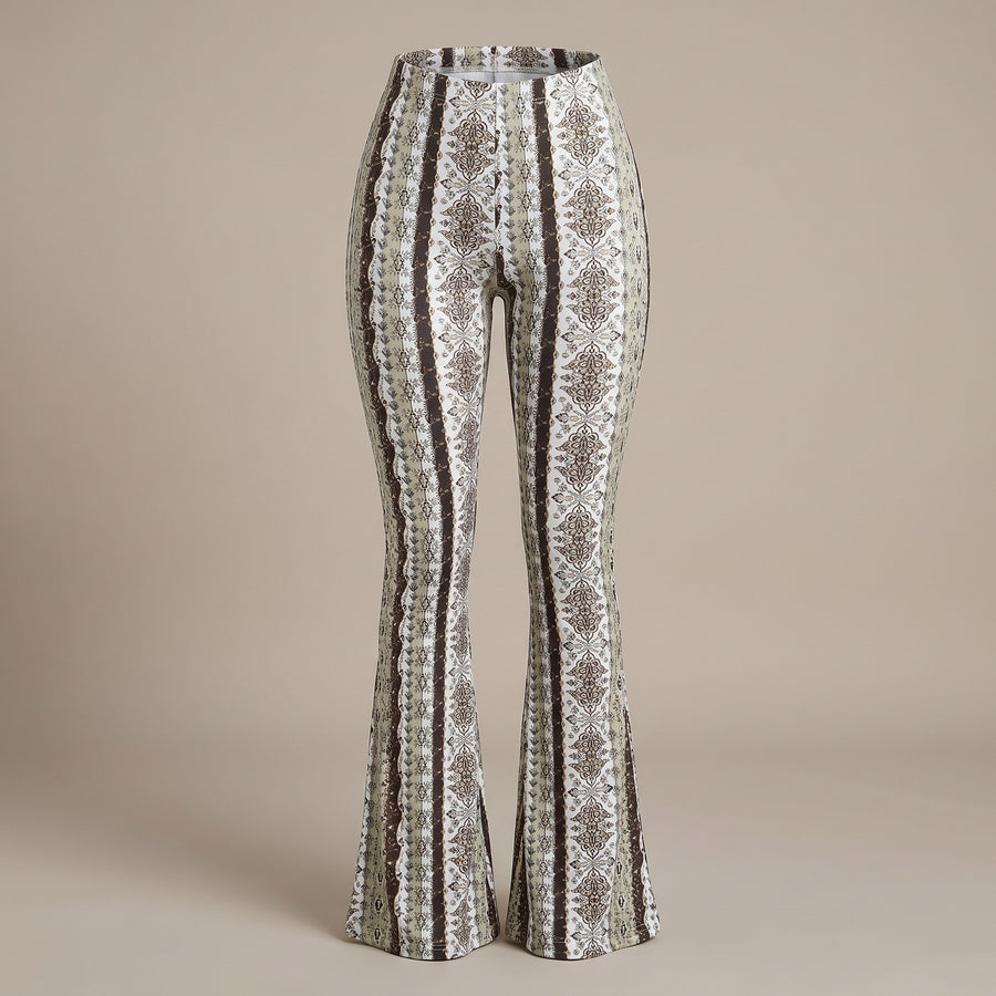Serena Boho Print Flare Pants for Women