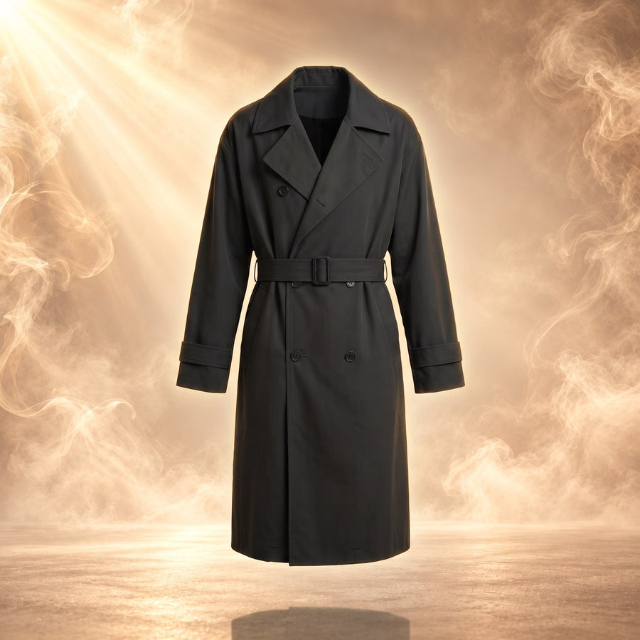 Lorenzo Double-Breasted Cotton Trench Coat for Men