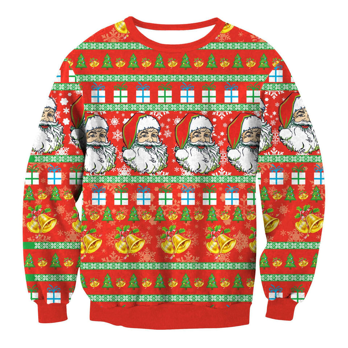 Orazio ugly Christmas sweater, Red Santa Fair Isle, front