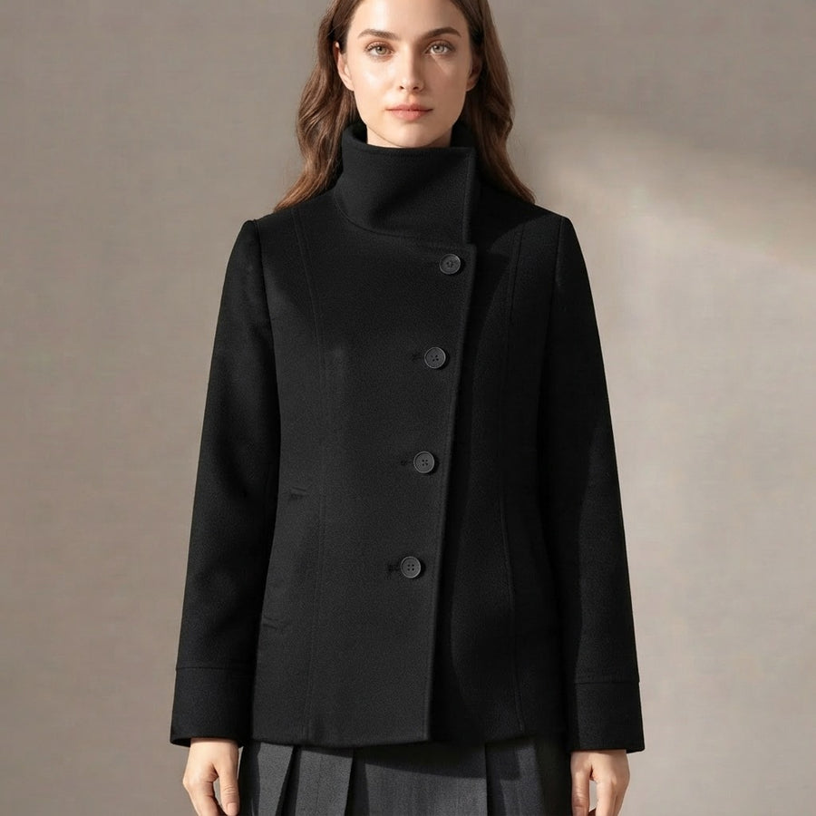 Cosima High Collar Button Front Short Jacket for Women